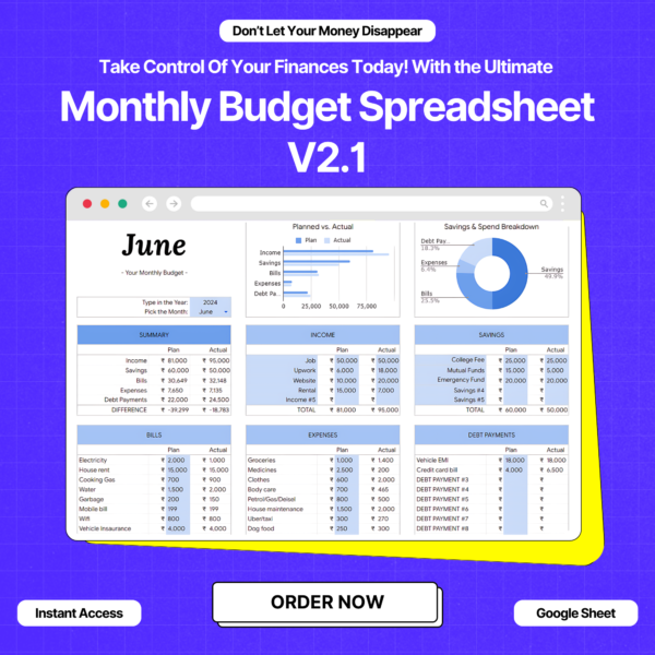 Monthly Budget Spreadsheet